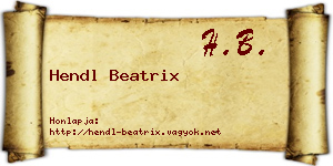 Hendl Beatrix névjegykártya